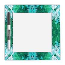 Fern Pattern in Turquoise and Green. Dry Erase Whiteboard