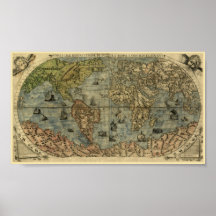 Fernando Bertelli 1565 Map of the World Posters
