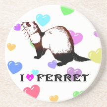 ferret's silhouette beverage coaster