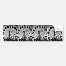 Ferris Wheel in Black and White Photo Gifts Bumper Sticker