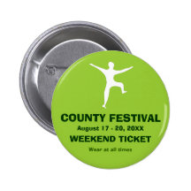 Festival Event Admission Ticket Button Badge