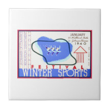 Festival of Winter Sports WPA Poster Ceramic Tile