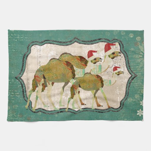 Festive Dreamy Camels Kitchen Towel