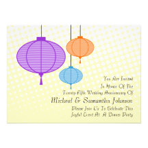 Festive Garden Paper Lanterns Anniversary Invitati Personalized Invitation