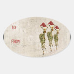 Festive Golden Giraffes Gift Sticker