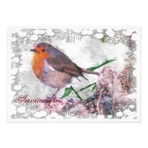 Festive Robin Party Invitation