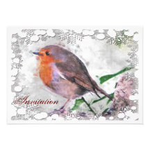 Festive Robin Party Invitation