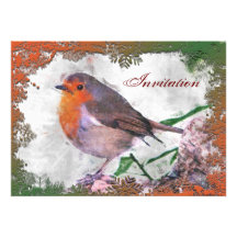 Festive Robin Party Invitation
