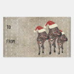 Festive Rose Zebras Gift Sticker