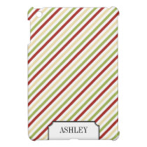 Festive stripes pattern elegant personalised name ipad mini cases