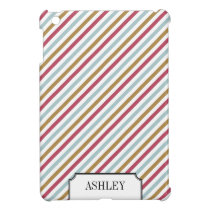 Festive stripes pattern elegant personalised name ipad mini cases