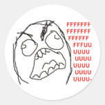 FFFFFFFUUUUUU - Rage! Round Stickers