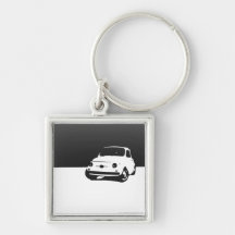 Fiat 500, 1959 - Black on light Keychains