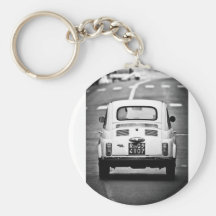 Fiat 500 in Rome Keychain