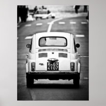 Fiat 500, vintage cinquecento, in Rome, Italy Poster
