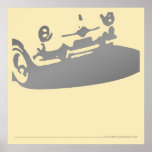 Fiat 600 Detail - Grey on cream Poster