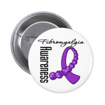 Fibromyalgia Awareness Gemstone Ribbon Pin