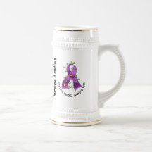 Fibromyalgia Flower Ribbon 3 Mugs
