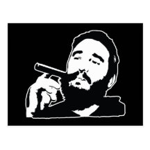 Fidel Castro with Cigar Portrait Postcard
