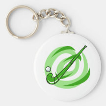 Field Hockey green logo Key Chain