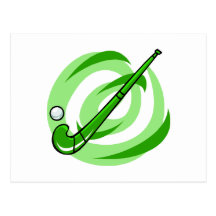 Field Hockey green logo Post Cards