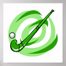 Field Hockey green logo Print