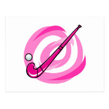 Field Hockey pink logo Postcards