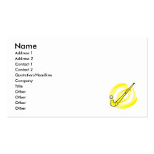 Field Hockey yellow logo Business Card