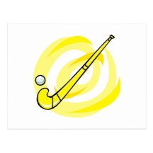 Field Hockey yellow logo Postcard