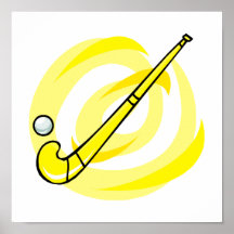 Field Hockey yellow logo Posters