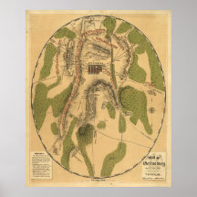 Field of Gettysburg, July 1st, 2nd & 3rd, 1863 Print