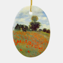 Field of Poppies, Claude Monet Christmas Ornament