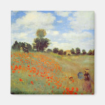 Field of Poppies, Claude Monet Magnets