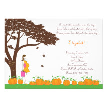 Field of Pumpkins Girl Baby Shower Invitations