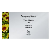 Field of Sunflowers - Platinum Finish Business Card Templates