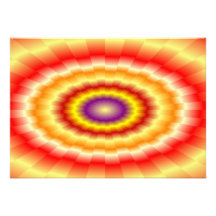 Fiery muticolored "bulls-eye" background personalized invitations