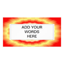 Fiery muticolored "bulls-eye" background picture card