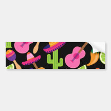 Fiesta Party Sombrero Cactus Limes Peppers Maracas Bumper Stickers