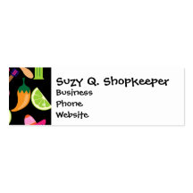 Fiesta Party Sombrero Cactus Limes Peppers Maracas Business Cards