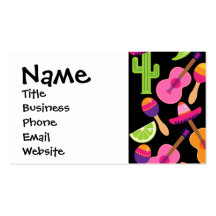 Fiesta Party Sombrero Cactus Limes Peppers Maracas Business Card