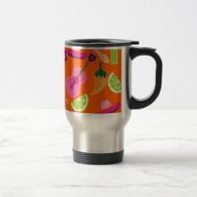 Fiesta Party Sombrero Cactus Limes Peppers Maracas Mugs