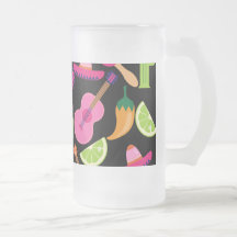 Fiesta Party Sombrero Cactus Limes Peppers Maracas Coffee Mugs