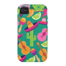 Fiesta Party Sombrero Limes Guitar Maraca Saguaro iPhone 4 Covers