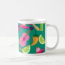 Fiesta Party Sombrero Limes Guitar Maraca Saguaro Mug