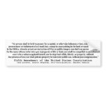 Fifth Amendment to the United States Constitution bumper stickers