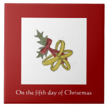 Fifth Day of Christmas Tile - Golden Rings tiles