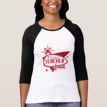 Fifth Grade Teacher Retro Red 60's Inspired Sign T-shirt
