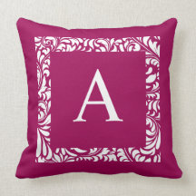 Fig Monogram A Throw Pillow