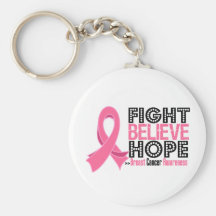 Fight Believe Hope - Breast Cancer Keychains