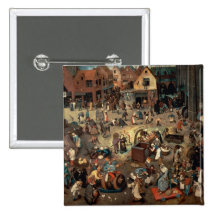 Fight between Carnival and Lent, 1559 Button